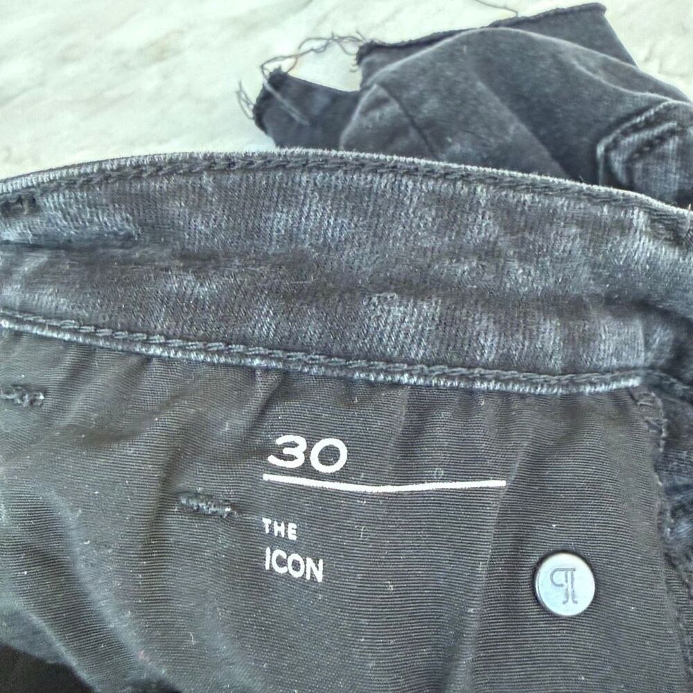 Anthropologie Pilcro The Icon Black High Rise Denim Shorts Sz 30 Raw Hem Stretch - Picture 5 of 9